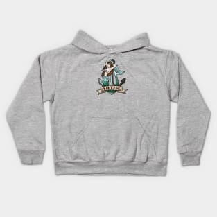 Retro Mermaid Tattoo Art Kids Hoodie